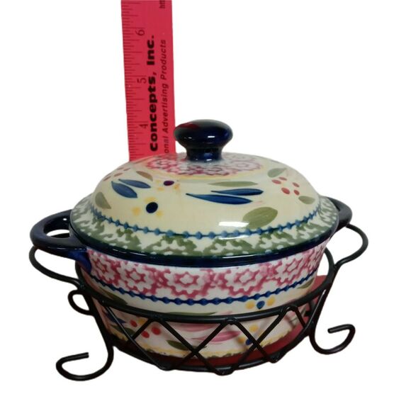 Temptations Old World Confetti Mini Casserole Baking Dish with Wire Rack 9 oz - Picture 8 of 10